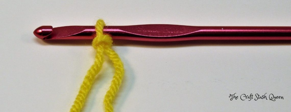 Slip knot on crochet hook.