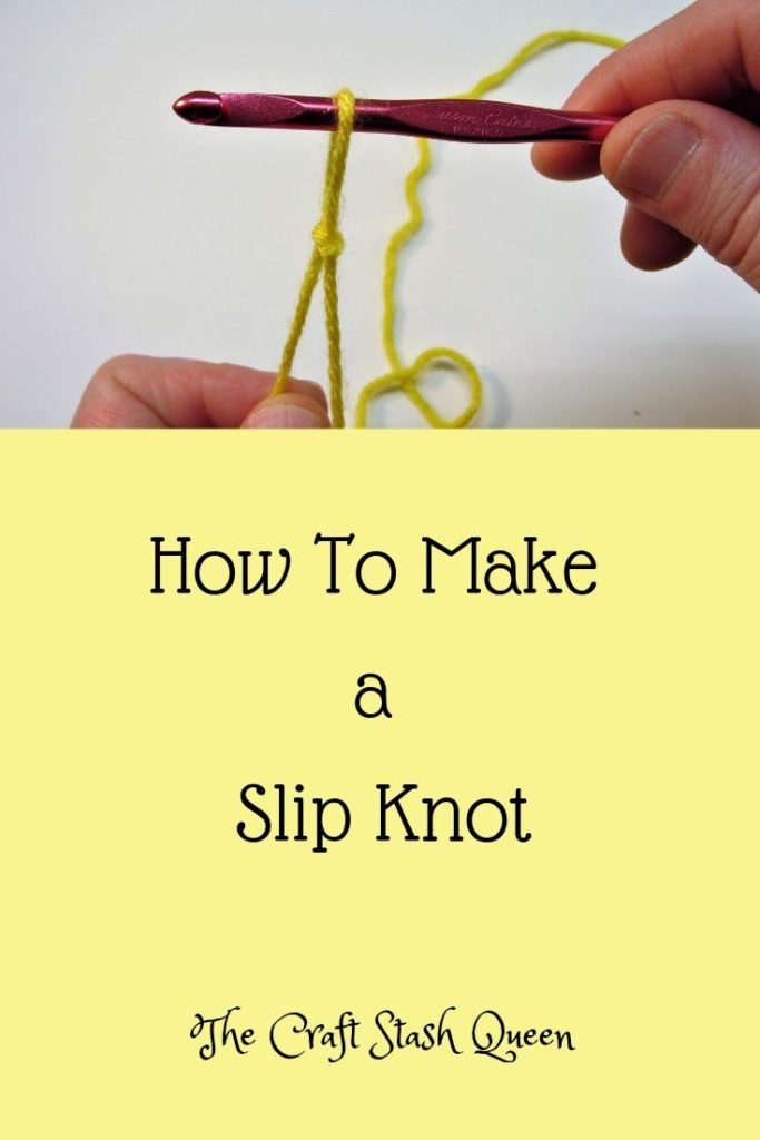 Slip knot on crochet hook.  How to  Make a Slip Knot by The Craft Stash Queen.