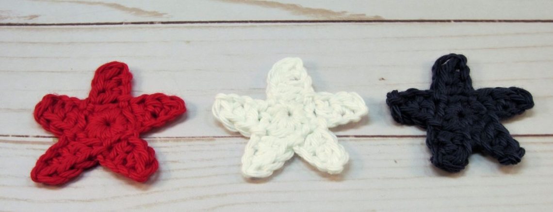 Crochet Stars in red, white and blue